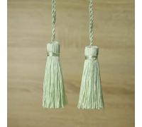 Latkans Kissen-Vorhänge aus Seide, weich, 70 Farben, 1 Paar / 2 Quasten, Mintgrün T103