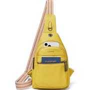 LATMAP 7L Damen Bauchtasche Sling Bag Damen PU Leder Cross Body Bag Klein Adjustable Strap Brusttasche Leicht Crossbag Travel Essentials