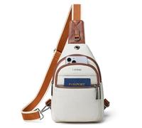 LATMAP 7L Damen Bauchtasche Sling Bag Damen PU Leder Cross Body Bag Klein Adjustable Strap Brusttasche Leicht Crossbag Travel Essentials
