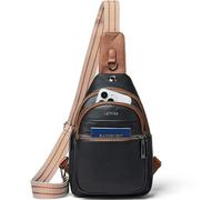 LATMAP 7L Damen Bauchtasche Sling Bag Damen PU Leder Cross Body Bag Klein Adjustable Strap Brusttasche Leicht Crossbag Travel Essentials