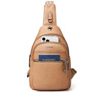 LATMAP 7L Damen Bauchtasche Sling Bag Damen PU Leder Cross Body Bag Klein Adjustable Strap Brusttasche Leicht Crossbag Travel Essentials