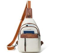 LATMAP Crossbag Damen 7L,Bauchtasche Damen Klein Sling Bag PU Leder Leicht Cross Body Bag Adjustable Strap Brusttasche Travel Essentials