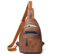 LATMAP Crossbag Damen 7L,Bauchtasche Damen Klein Sling Bag PU Leder Leicht Cross Body Bag Adjustable Strap Brusttasche Travel Essentials