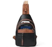 LATMAP Crossbody Bag Damen 7L,Brusttasche Damen PU Leder Wasserdicht Umhängetasche Diebstahlsichere Sling Bag für Sports Outdoor Reise