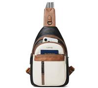 LATMAP Crossbody Bag Damen 7L,Brusttasche Damen PU Leder Wasserdicht Umhängetasche Diebstahlsichere Sling Bag für Sports Outdoor Reise