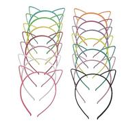 LATRAT 12pcs Katze Ohr Stirnband Plastikkatze Hairband Katze, 12 Farben Plastik Katzenohren Haarreifen Haarband Katze Bogen Hairbands Verfassungs Partei Headwear für Frauen Mädchen