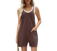 Latzhose Damen Kurz, Jumpsuit Damen Sommer Elegant Einteiler Kuschelig Ärmellos Kurze Overalls Weite Bein Baggy Playsuit Bib Romper Summer Arbeitslatzhose Playsuits Sommer Boho Strand Latzhose
