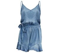 Latzhose Damen Sommer Jeans, Jumpsuit Damen Kurz Elegant Ärmellos Jeans Overall Kuschelig Jeanslatzhose Oversize 90er Jahre Bib Romper Wide Leg Trägeroverall Jeans Arbeitslatzhose Damen Stretch
