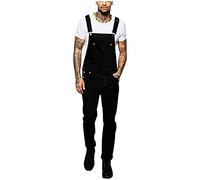 Latzhose Herren Arbeitshose Stretch - Jeanslatzhose Herren Lang Übergröße, Schwarz Hosenträgerhose Skinny Fit Jumpsuit Lange Denim-Overalls Mit Taschen Grosse Groessen Trägerhose Sommer-Overall
