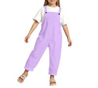 Latzhose Kinder Mädchen Jumpsuit Ärmellose Arbeitslatzhose mit Verstellbare Träger Einfarbig Overall Lässige Lang Hose Arbeitshose Latzhosen Outdoor für 3-16 Jahre Kinder