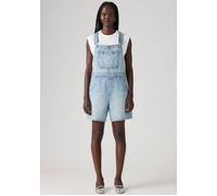 Latzhose LEVI'S "UTILITY SHORTALL", Damen, Gr. L (40), N-Gr, blau (summer job), Web, Obermaterial: 100% Baumwolle, unifarben, relaxed fit ca. Mitte Oberschenkel, Hosen Latzhose, Sommerhose im Five-Poc