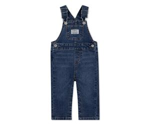 Latzjeans LEVI'S KIDS "SHORTALL", Mädchen, Gr. 12M (80), N-Gr, bandwagon w, o destruction, Denim/Jeans, Obermaterial: 76% Baumwolle, 21% Polyester, 3% Elasthan, Basic, Jeans, UNISEX (28471512-12M) ban