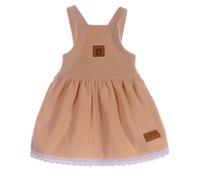 Latzkleid Baby Kleid Trägerrock Kleidchen in Beige 50 56 62 68 74 80 86 92 98, mit Rüschen, Spitzen, Träger verstellbar (DE/NL/SE/PL, Numerisch, 50, 56, beige)