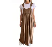 Latzkleid Damen Lang Plissee Sommerkleid Damen A Linie Maxi Latzkleid Sommer Verstellbares Hosenträger Overallkleid Elegant Ärmellos Latzrock Weite Sommerkleider Leicht Und Luftig Maxikleid