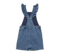 Latzrock S.OLIVER JUNIOR, Mädchen, Gr. 140, blau, Denim/Jeans, Obermaterial: 98% Baumwolle, 2% Elasthan, bestickt, regular fit normal, Röcke Latzrock, mit Stickereien (66296651-140)