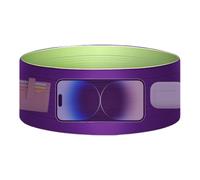 Laufgürtel für Herren, doppelseitig, elastisch, wasserdicht, elastisch, Sportgürtel, Laufgürtel, Handyhalterung, große Kapazität, atmungsaktiv, zweifarbig, Lila S, Refer to description, Unisex