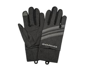 Laufhandschuhe ENDURANCE "New South Wales", Damen, Gr. XL, schwarz (schwarz, meliert), 92% Polyester, 8% Elasthan, mehrfarbig, Handschuhe, mit Reflektoren (44992224-XL) schwarz, meliert