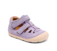 Lauflernschuh BISGAARD "barefoot tate", Baby, Gr. 24, violet, Veloursleder, Basic, Schuhe Lauflernschuh, Babysandale für Laufanfänger, Größenschablone zum Download (90941246-24) violet