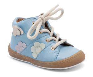 Lauflernschuh BISGAARD "ulrikka Weite: normal", Baby, Gr. 24, blau (cornflower hellblau), Leder, Schuhe Lauflernschuh, Sneaker aus vegetabil gegerbtem Leder, Größenschablone zum Download (39390840-24)