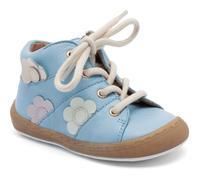 Lauflernschuh BISGAARD "ulrikka Weite: normal", Jungen, Gr. 23, blau (cornflower hellblau), Leder, Schuhe Lauflernschuh, Sneaker aus vegetabil gegerbtem Leder, Größenschablone zum Download (39390840-2