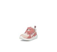 Lauflernschuh ECCO "Biom", Jungen, Gr. 20, rosa (weiß, rosa), Leder, Textil, Veloursleder, kontrastfarbene Details, Schuhe Lauflernschuh, Babyschuh, Klettschuh, Halbschuh, Sneaker mit Klettverschluss