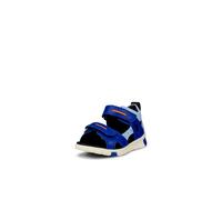 Lauflernschuh ECCO "MINI STRIDE SANDAL", Jungen, Gr. 22, blau (royalblau, hellblau), Leder, kontrastfarbene Details, Schuhe Lauflernschuh, Sandale, Sommerschuh, Urlaubschuh mit Klettverschlüssen (4605