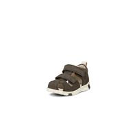 Lauflernschuh ECCO "Mini Stride Sandal", Jungen, Gr. 28, grün (khaki), Nubukleder, Schuhe Lauflernschuh, Babyschuh, Sandale, Sommerschuh mit Lederinnensohle (46637356-28)