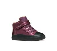 Lauflernschuh GEOX "B GISLI GIRL", Baby, Gr. 27, lila (lila metallic), Synthetik, Textil, Schuhe Lauflernschuh, Winterboots mit Klettriemchen mit Größenschablone zum Download (81393407-27) lila metall