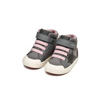 Lauflernschuh GEOX "B GISLI GIRL", Jungen, Gr. 25, grau (grau, pink), Synthetik, Textil, Schuhe Lauflernschuh, Boots mit Gummizug und Klett, Größenschablone zum Download (98975559-25)