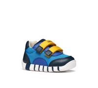 Lauflernschuh GEOX "B IUPIDOO BOY", Baby, Gr. 21, blau, Lederimitat, Mesh, Schuhe Lauflernschuh, Babyschuh mit Logoschriftzug, Größenschablone zum Download (47582144-21) blau