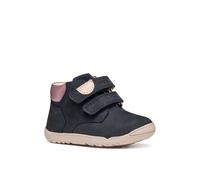 Lauflernschuh GEOX "B MACCHIA GIRL", Baby, Gr. 23, blau (navy, rosa), Leder, Schuhe Lauflernschuh, Babyschuh mit Klettverschluss, Größenschablone zum Download (53000535-23) navy, rosa