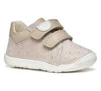 Lauflernschuh GEOX "B MACCHIA GIRL", Kinder, Gr. 25, beige, Leder, metallic, elegant, Schuhe, Glitzerschuh, Babyschuh, Klettschuh mit feinem Glitter (22906463-25) beige