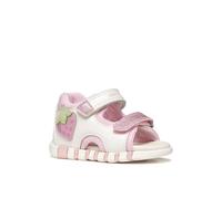 Lauflernschuh GEOX "B SANDAL IUPIDOO GIR", Baby, Gr. 24, weiß, pink, Lederimitat, Textil, Schuhe Lauflernschuh, Babyschuh mit Aufnäher, Größenschablone zum Download (62033902-24) weiß, pink