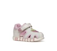 Geox Lauflernschuh B SANDAL IUPIDOO GIR Baby Gr. 25 Weiß/Rosa Lederimitat/Textil mit süßem Aufnäher
