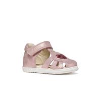 Lauflernschuh GEOX "B SANDAL MACCHIA GIR", Jungen, Gr. 22, rosa, rot, Leder, Textil, Glitzer, Basic, Schuhe Lauflernschuh, Babyschuh mit Klettverschluss, Größenschablone zum Download (30200726-22)