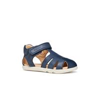 Lauflernschuh GEOX "B SANDAL STEPPIEUP B", Baby, Gr. 26, blau (navy), Leder, Lederimitat, unifarben, Basic, Schuhe Lauflernschuh, Babyschuh mit Klettverschluss, Größenschablone zum Download (23509225-