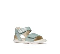 Lauflernschuh GEOX "B SANDAL STEPPIEUP G", Baby, Gr. 25, grün (hellblau), Leder, Glitzer, Schuhe Lauflernschuh, Babyschuh mit Klettverschluss, Größenschablone zum Download (20936200-25) hellblau