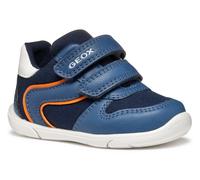 Lauflernschuh GEOX "B ZAPITO BOY", Baby, Gr. 25, blau (blau, orange), Synthetik, Textil, Schuhe Lauflernschuh, Freizeitschuh, Babyschuh, Klettschuh mit modischem Farbeinsatz (12813234-25) blau, orange