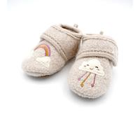 Lauflernschuh MAXIMO, Baby, Gr. 17/18, beige (beige, meliert), Obermaterial: 100% Wolle, bestickt, mehrfarbig, Schuhe Lauflernschuh, Lauflernschuhe, Klettverschluss, Anti-Rutsch-Sohle, wärmend, Wolle