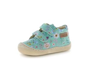 Lauflernschuh NATURINO "AMUR VL", Baby, Gr. 21, mint, Veloursleder, geblümt, Schuhe Lauflernschuh, Babyschuh mit Print, Größenschablone zum Download (81342308-21) mint