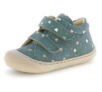 Lauflernschuh NATURINO "Cocoon", Kinder, Gr. 25, petrol metallic, Veloursleder, metallic, casual, Schuhe, Klettschuh mit Metallic-Herzchen, Größenschablone zum Download (68910051-25) petrol metallic