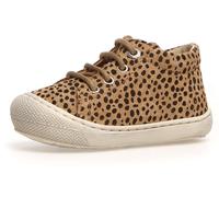 Lauflernschuh NATURINO "COCOON PR.PONY", Kinder, Gr. 25, braun (braun, schwarz, leo), Veloursleder, gemustert, animal-print, modisch, Schuhe, Babyschuh, Sneaker mit Animal-Print, Größenschablone zum D