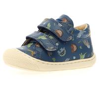 Lauflernschuh NATURINO "COCOON VL PR.REX", Baby, Gr. 21, blau (blau dino), Glattleder, Kalbsleder, animal-print, bedruckt, Schuhe Lauflernschuh, Barfußschuh mit Klettverschluss, Größenschablone zum Do