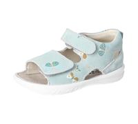 Lauflernschuh PEPINO BY RICOSTA "Banu WMS: mittel", Baby, Gr. 21, blau (ice schmetterlinge), Leder, Schuhe Lauflernschuh, Sandalette mit Klett und Animal Print, Größenschablone zum Download (32659534-