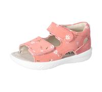 Lauflernschuh PEPINO BY RICOSTA "Banu WMS: mittel", Baby, Gr. 22, strawberry, Leder, geblümt, Schuhe Lauflernschuh, Sandalette mit Klett und Animal Print, Größenschablone zum Download (99435561-22) st