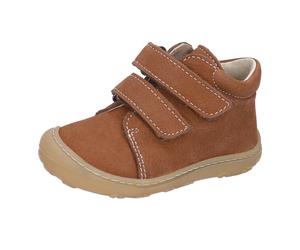 Lauflernschuh PEPINO BY RICOSTA "CHRISY W WMS: Weit", Baby, Gr. 24, curryfarben, Leder, Schuhe Lauflernschuh, Klettschuh, herausnehmb. Innensohle, Größenschablone zum Download (67118150-24) curryfarbe