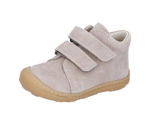 Lauflernschuh PEPINO BY RICOSTA "CHRISY W WMS: Weit", Baby, Gr. 24, kies, Leder, Schuhe Lauflernschuh, Klettschuh, herausnehmb. Innensohle, Größenschablone zum Download (87316363-24) kies