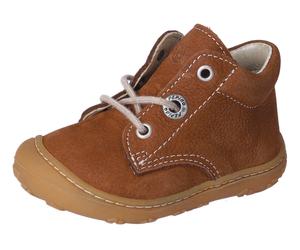 Lauflernschuh PEPINO BY RICOSTA "CORY 50, WMS: Weit", Baby, Gr. 25, braun (curryfarben), Leder, Schuhe Lauflernschuh, Schnürschuh m. Weiten-Meßsystem, Leder, Größenschablone zum Download (47806665-25)