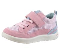 Lauflernschuh PEPINO BY RICOSTA "Ebbo WMS: mittel", Baby, Gr. 20, rosa (rosa, weiß), Textil, Veloursleder, kontrastfarbene Details, Schuhe Lauflernschuh, Schnürschuh m. Weiten-Meßsystem, Leder, Größen