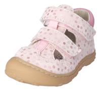 Lauflernschuh PEPINO BY RICOSTA "Ebi WMS: mittel", Baby, Gr. 21, rosa (rosa metallic), Textil, Veloursleder, Glitzer, gepunktet, Schuhe Lauflernschuh, Klettschuh, Lederinnensohle, Größenschablone zum 